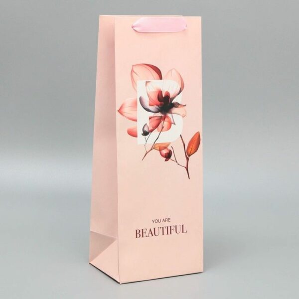 Пакет подарочный под бутылку You are beautiful 13*36*10 см