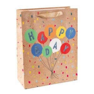 Пакет подарочный "Happy Bday Шары" 26*32*10 см 210гр