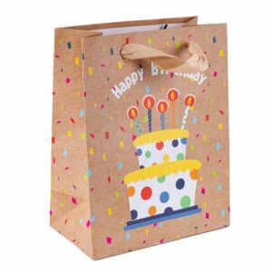 Пакет подарочный "Happy Birthday Торт" 18*23*10 см 210гр