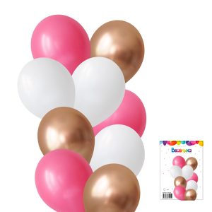 Набор шаров "Розовый и золото" 9 в 1 / 9 воздушных шаров / 1 набор /
