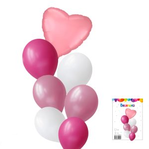 Набор шаров "Розовый микс" 7 в 1 / 7 воздушных шаров / 1 набор /