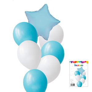 Набор шаров "Голубой микс" 7 в 1 / 7 воздушных шаров / 1 набор /