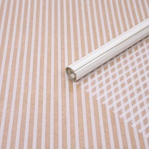 Пленка прозрачная с рисунком "Полосы узкие" Белый 70см 200гр