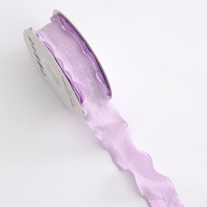 Лента плиссированная с оборками, однотонная, 25mmx10y, цв. сиреневый