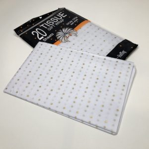 Тишью Бумага "Горошек", 20 листов в упаковке, 20 грамм, 50cmx70cm, цв. золото на белом