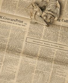 Тишью Бумага "Газета",20 листов в упаковке, 20 грамм, 50cmx70cm, цв. черный на бежевом