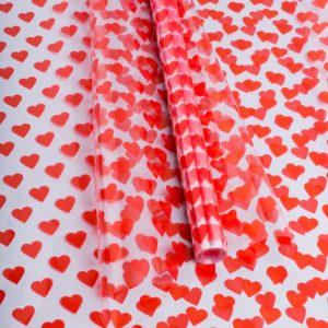 Пленка цветная Сердца15 70см красный