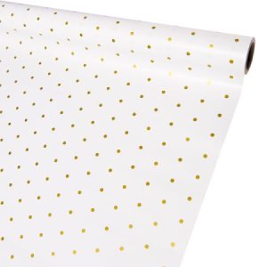 Пленка матовая "Мелкий горошек" 58*10м., белый с золотом