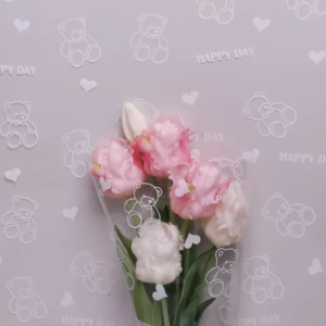 Пленка цветная Мишки 70см белый