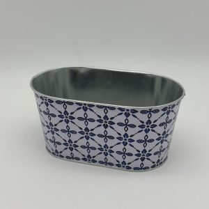 Декоративное овальное кашпо "Орнамент" 19.5X11.5XH9 см. металл 9278