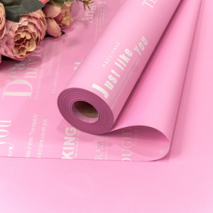 Плёнка 0,58*35м матовая с печатью 60мкм Светло-пурпурный 3750