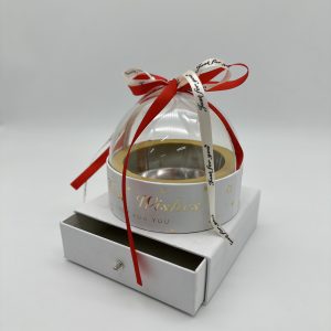 Коробка акриловая с ящиком, 14,5.*14.5*16см, белый