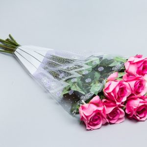 Пакет цветочный Конус 45/50 Одесса цветной рисунок сиреневый 50 шт