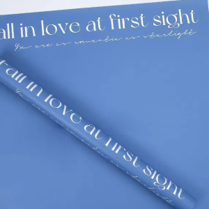 Упак. материал флористическая пленка "FALL IN LOVE", 65 мкр, 58 см х 10 м, синяя гавань