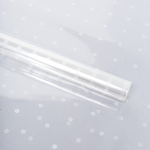 Пленка цветная с белым рисунком 100см х 0,35кг цветочки