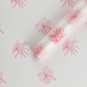 Упак. материал флористическая пленка "Цветущая магия" 50 мкр, 58 см х 10 м, нежно-розовый