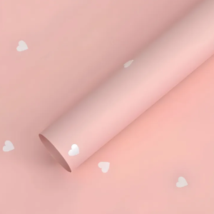 Упак. материал флористическая пленка "Валентинка", 58 см x 10 м, 65 мкр. розовый