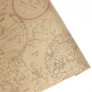 Крафт Бумага "Карты Мира" 70гр/м 60см*10м