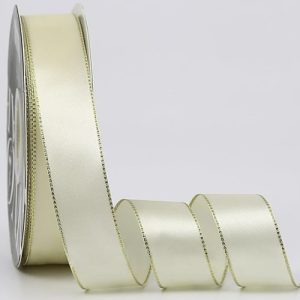 Лента декоративная "Золотая кайма", полиэстер, 25 мм х 40 ярд., кремовый