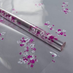 Пленка цветная Анютины глазки 70см бело-фуксия