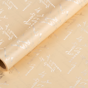 Упак. материал флористическая матовая пленка "Красота цветов", 55 мкр, 58 см х 10 м, шампань