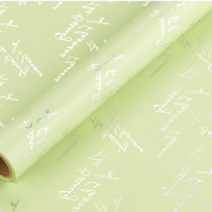 Упак. материал флористическая матовая пленка "Красота цветов", 55 мкр, 58 см х 10 м, светло-зеленый