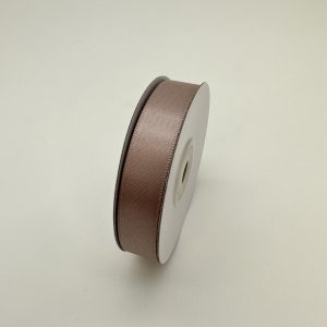Лента атласная, на катушке (картон), односторонняя, 15 мм х 25 ярд, темно-бежевый
