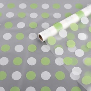 Пленка матовая ГОРОХ нежный 58см*10м Светло-зеленый 02