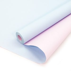 Упаковочная бумага, Крафт 70гр (0,7*9 м) Розовый/Голубой, 1 шт.