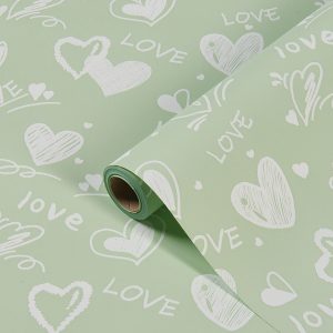 Упак. материал флористическая пленка "Магия любви", 65мкр, 58 см х 10 м, пастельно-зеленый
