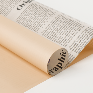 Пленка матовая двухцветная 60см*10м, Газета кремовый 1077