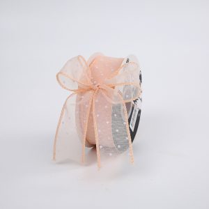 Лента органза "Крапинка", 4cmx15yards, цв.кремовый