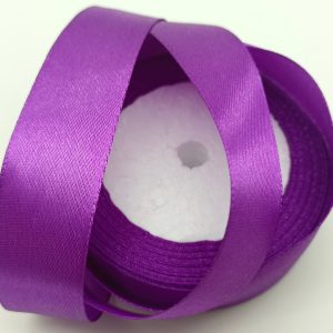 Лента атласная, на пене, односторонняя, 25 мм х 25 ярд, аметистовый (5 шт/упак)