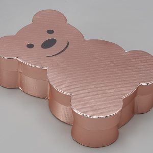 Коробка с крышкой "Мишка" 18,3x13x5 см, розовое золото