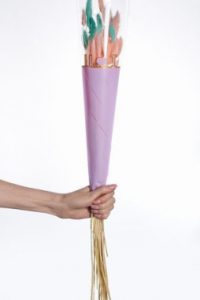 Пакет для цветов конус "I love you", 45cmx13cmx3cm, 50шт/уп, цв. Сиреневый