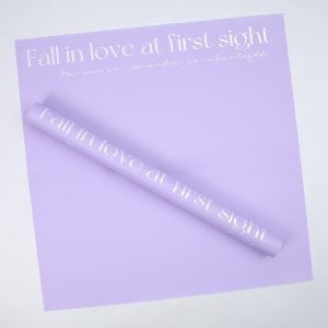 Упак. материал флористическая пленка "FALL IN LOVE", 65 мкр, 58 см х 10 м, лавандовый