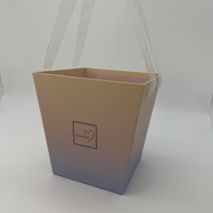 Коробка под цветы "Градиент", 17*17*18, персик/лаванда