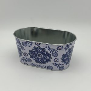 Декоративное овальное кашпо "Орнамент" 19.5X11.5XH9 см. металл 9261