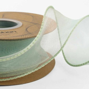 Лента органза, однотонная, 4cmx10yards, цв.пастельный зеленый
