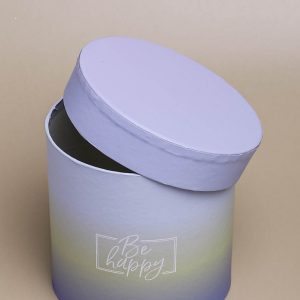 Коробка цилиндр 11х11см Be happy градиент фиолетовый