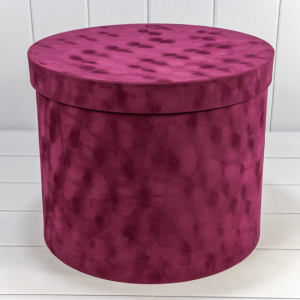 Коробка Цилиндр, 16*9см., "Бархатный", 1шт. пурпурно-фиолетовый