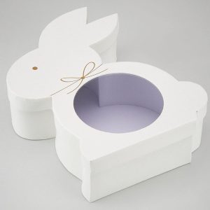 Коробка под цветы "Зайка" 22,5x28x8 см, 1 шт., белый