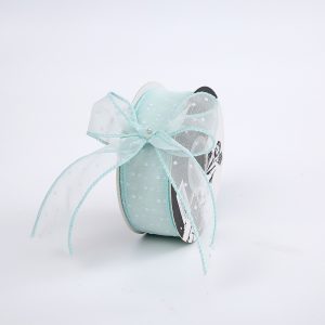 Лента органза "Крапинка", 4cmx15yards, цв.голубой