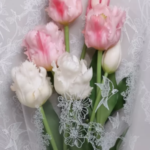 Пленка цветная 60см Ласточки белый