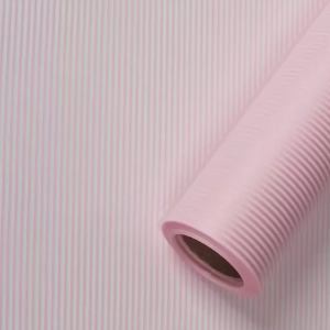 Пленка матовая "Нежные полосы", 50мкр., 58см*10м, нежно-розовый