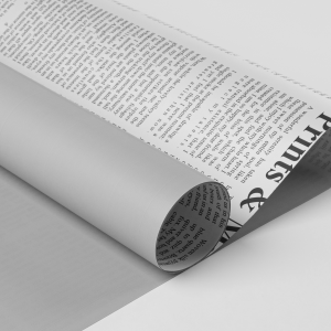 Пленка матовая двухцветная 60см*10м, Газета серый 1073
