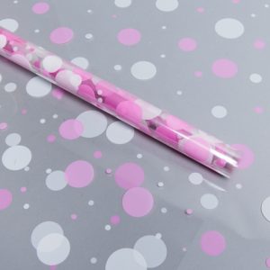 Пленка цветная Серпантин 70см бело-розовый