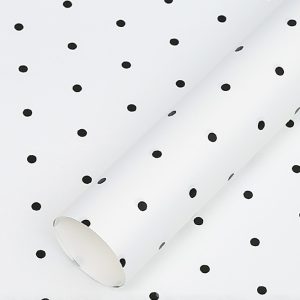 Матовая плёнка "Мелкий горошек", 65 микрон 58см*10м, цв. белый с черным