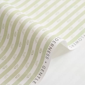 Упаковочная бумага "Принт цветочные полосы", 53 см*53 см., 10 лист/упак., лаймовый