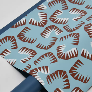 Упак. материал флористическая пленка "Райский сад", 65 мкр, 58 см х 10 м, пастельно-голубой/синий